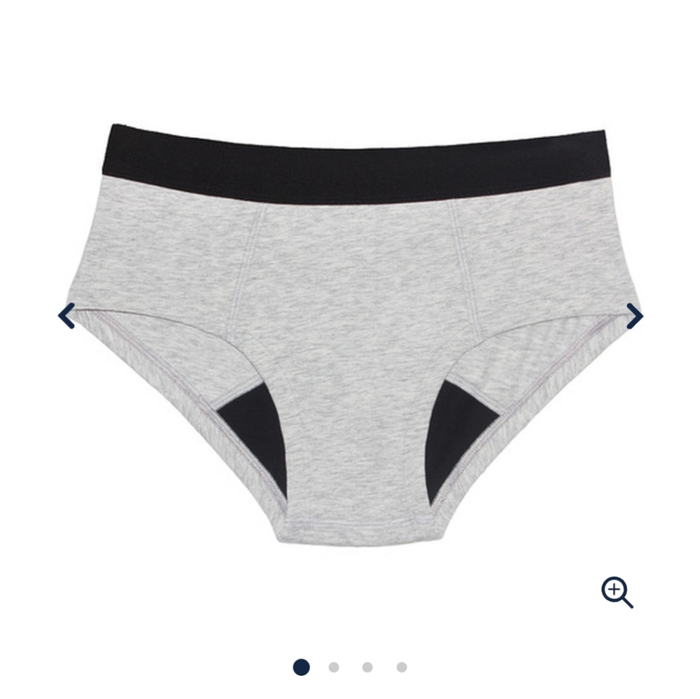 Thinx Period Grey Cotton Brief Panties 2XL